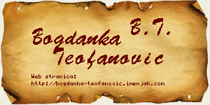 Bogdanka Teofanović vizit kartica